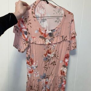 Pink floral blouse